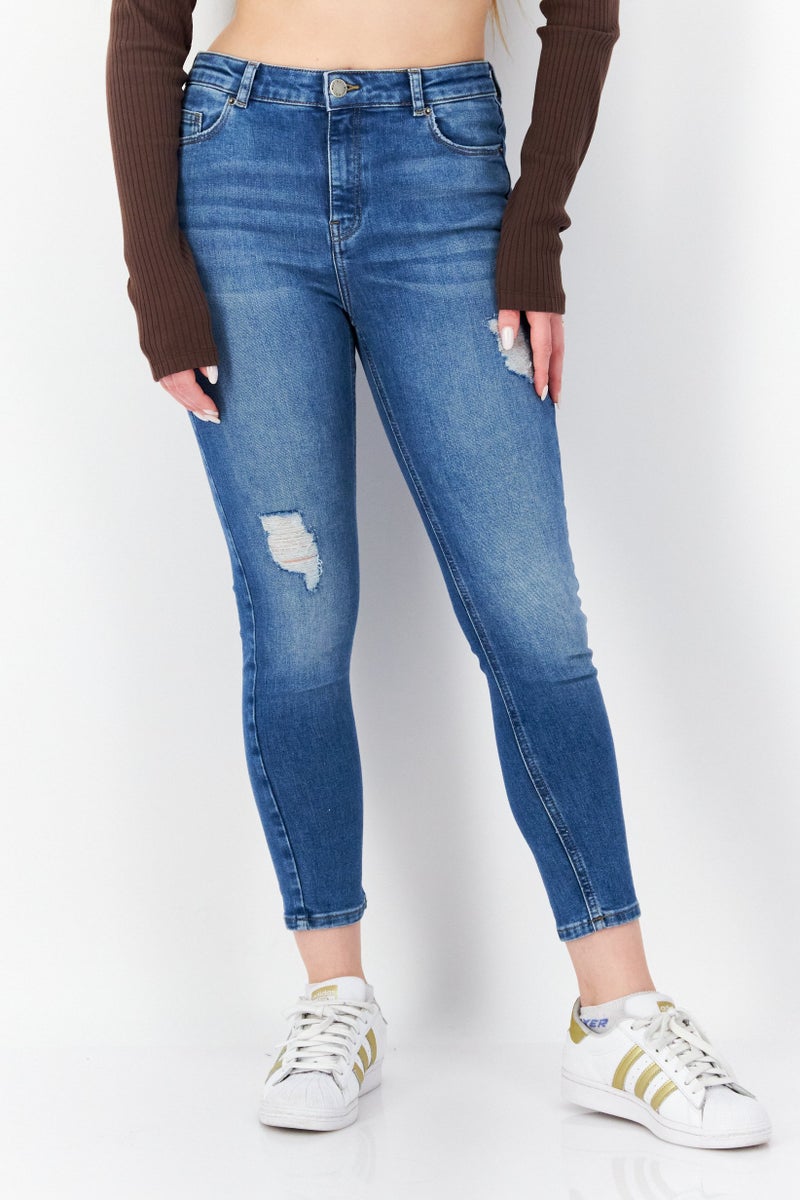 Miss Selfridge Women Petite Wash Stretchable Denim, Blue - Image 1